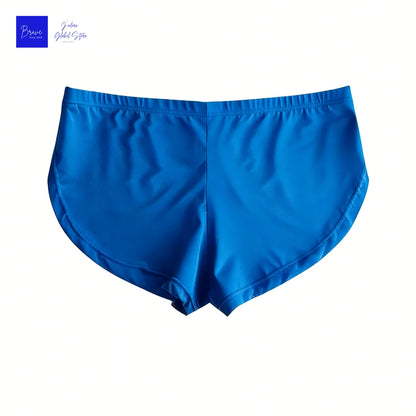 Sexy Men's Ice Silk Split Side Arrow Pants Quick-Dry Breathable Athletic Lounge Shorts Low-Rise Running Underwear Boxershorts