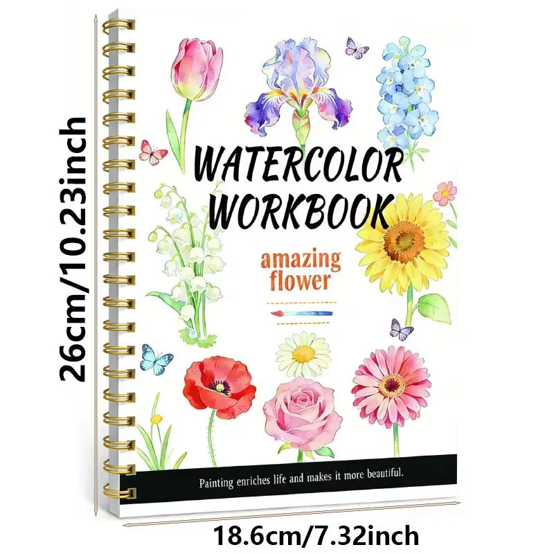Watercolor Painting Notebook Beginner's Painting Enthusiast's Guide Coil Notebook Thickened Paper Ocean Animal Cover Watercolor