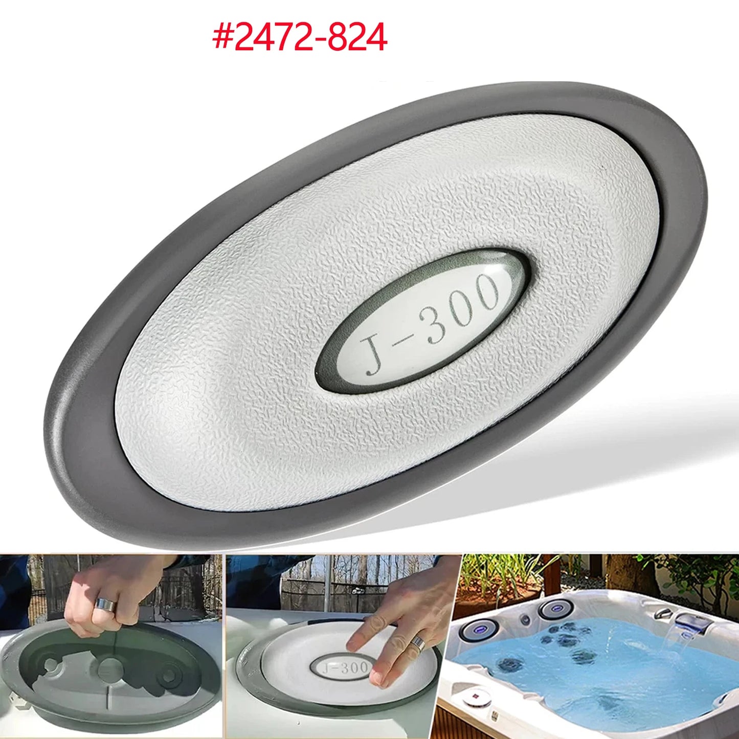 2472-824 Spa Oval Pillow Insert and Back Mount Fit for 2004–2018 Jacuzzi J-300 Series Hot Tubs & Spas -1Pcs