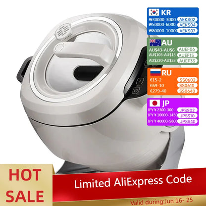 2000W Intelligent Automatic Stir Frying Machine Household Electric Cooking Wok Pot Non-stick Multifunctional Cooker Pot 220V 6L