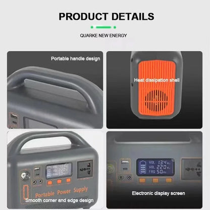 500W 220V Portable Power Station Solar Generator 461Wh 36Ah LiFePO4 Battery Power Bank for Outdoor Camping RV Emergency Energy