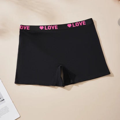 1PC FARDLY New Arrival Women's Plus Size Comfortable Heart-Print Waistband Boxer Briefs Women's Underwear Cotton High Stretch