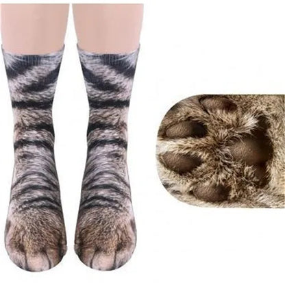 Unisex Funny Print Animal Paw Sole Socks Kawaii Cute Casual Happy Fashion Tube Sokken For Men Women Novelty Gift Dropship