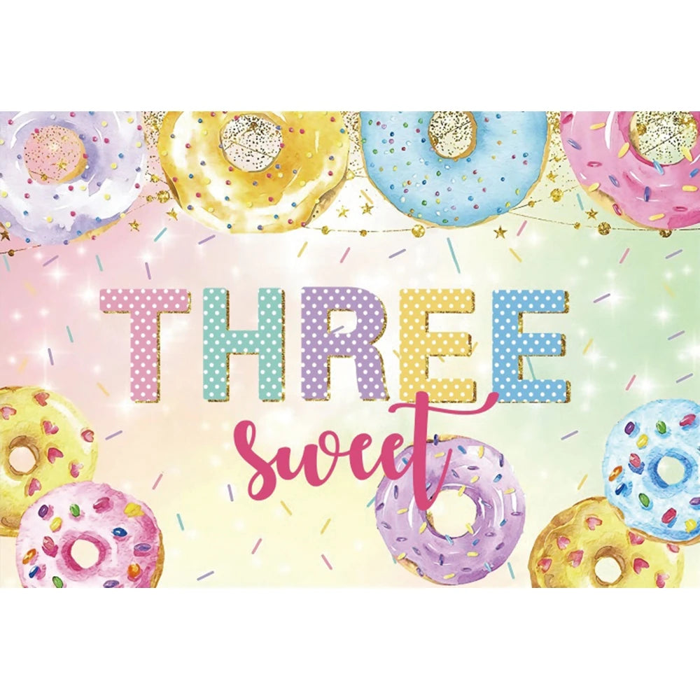 Candy Bar Baby Shower Birthday Backdrop Ice Cream Car Donuts Lollipop Party Photo Background Cake Table Decor Photography Props