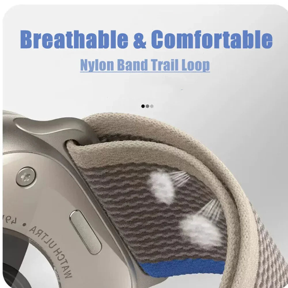Nylon Trail Loop Strap for Apple Watch Bands 49mm 45 44 42 46 41 40 38mm Bracelet for iWatch Series 11 10 9 8 7 6 5 SE Ultra 3 2