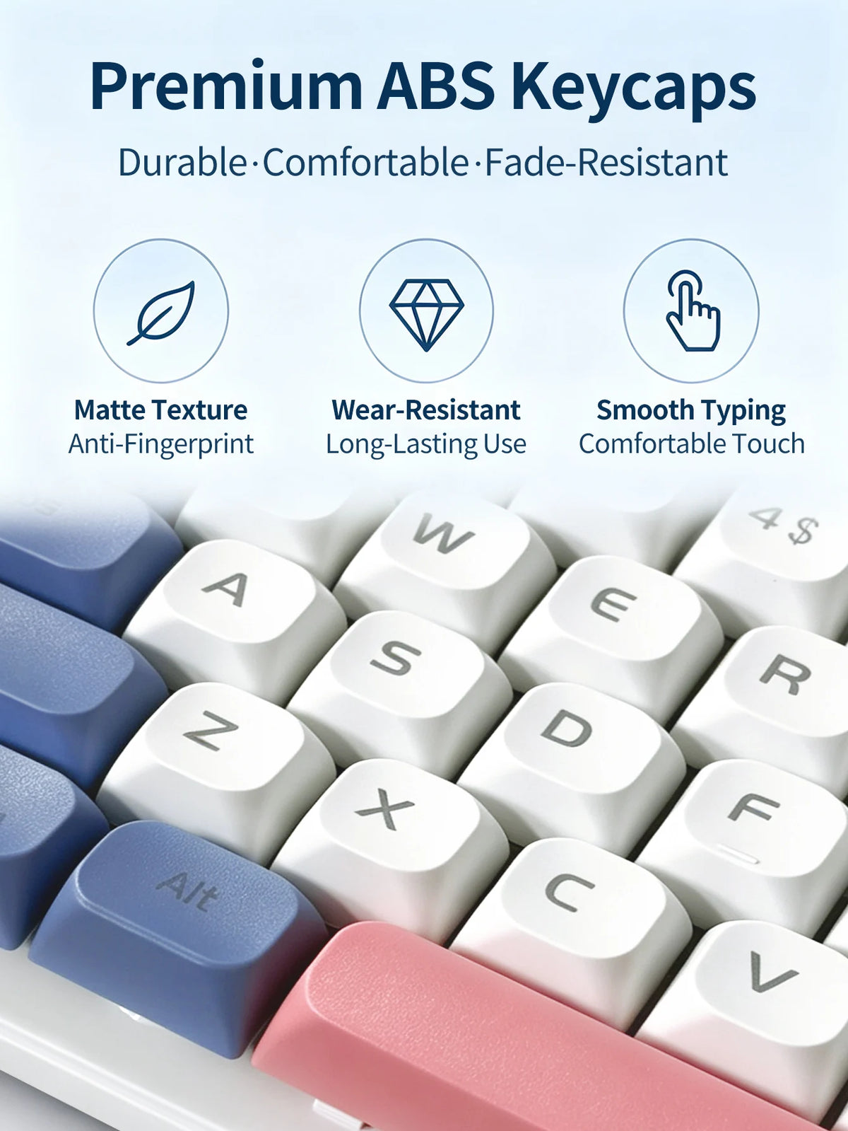 Color Block Wired Keyboard,USB Plug&Play,Mechanical Feel,Floating High Keycaps,Non-Slip Base,Office Gaming Keyboard for Desktops