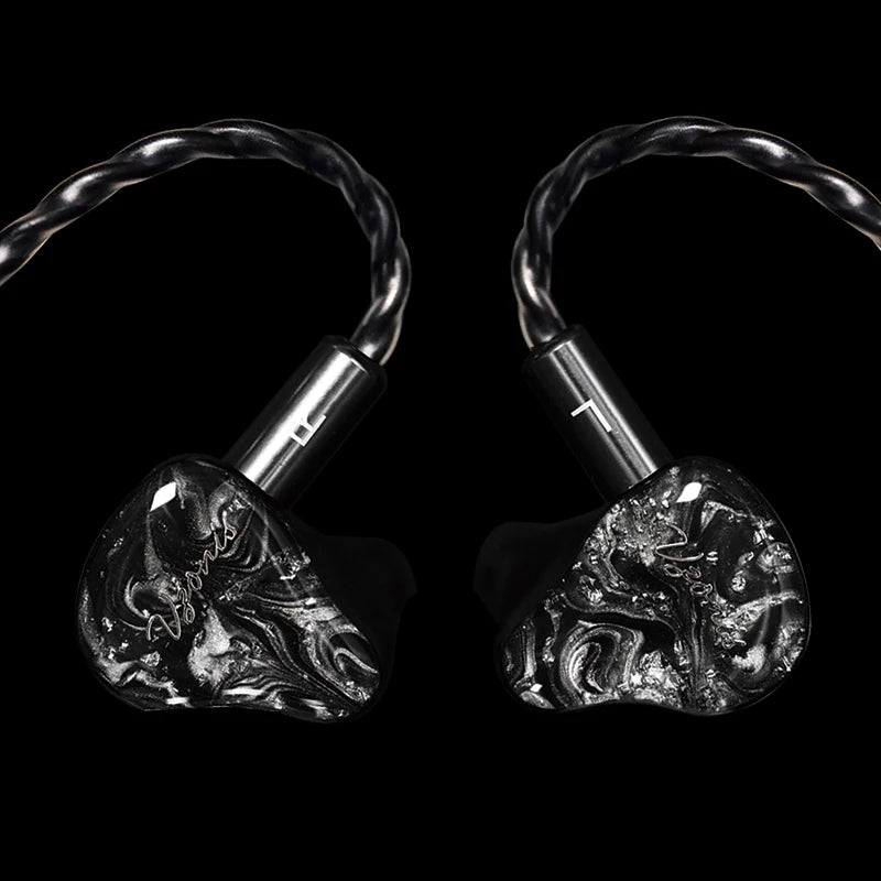Vzonis Resin 3D Printed 10MM Dual Dynamic Driver HiFi IEM In Ear Earphones High-Resolution Monitoring Fever Music Headphones