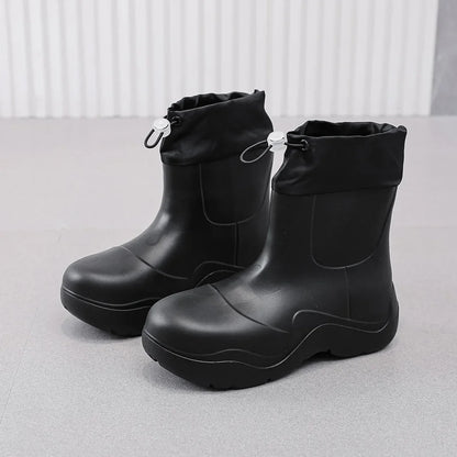 2025 New Women Rain Boots Autumn Platform Shoes Waterproof Kitchen Shoes Comfortable Female Ankle Boot EVA Windproof Women Boots