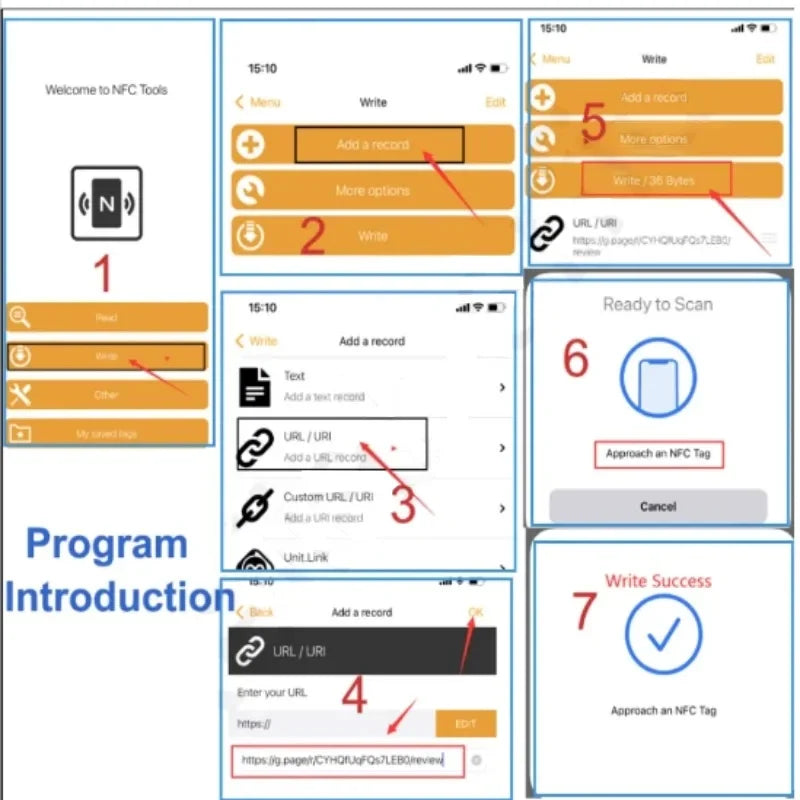 NFC 215 Programmable for Instagram Facebook NFC Station Table 13.56Mhz QR Code Can Be Independently Set to Link Standing Card