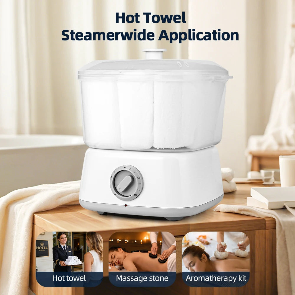 3L Hot Towel Warmer Steamer with Towel Clip Fast Heating for Facial Can Hold 6-16 small size facecloths Portable Heating Machine