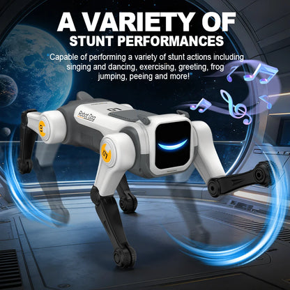 2.4Ghz Remote Control Stunt Robot Dog, Singing & Dancing Smart RC Robot Pet Toy, Fun Electronic Gift for Kids Age 8+