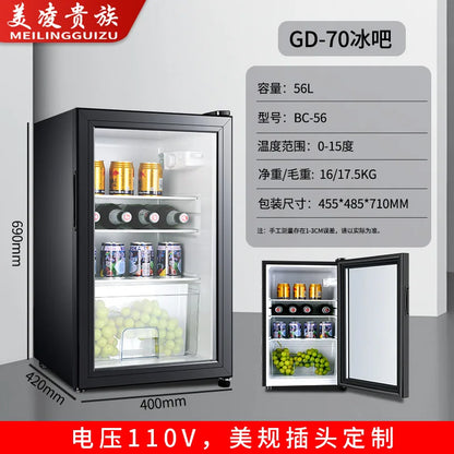 Foreign Trade Hotel Room 110V American Standard Minibar Wine Cooler Electric Stainless Steel 36L Refrigerated Storage Cabinet