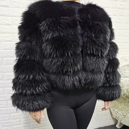 2023 Natural Real Fox Fur Coat Women Winter Warm Luxury Fur Jacket Detachable Long Sleeves Female Vest Furry Coats Outerwear