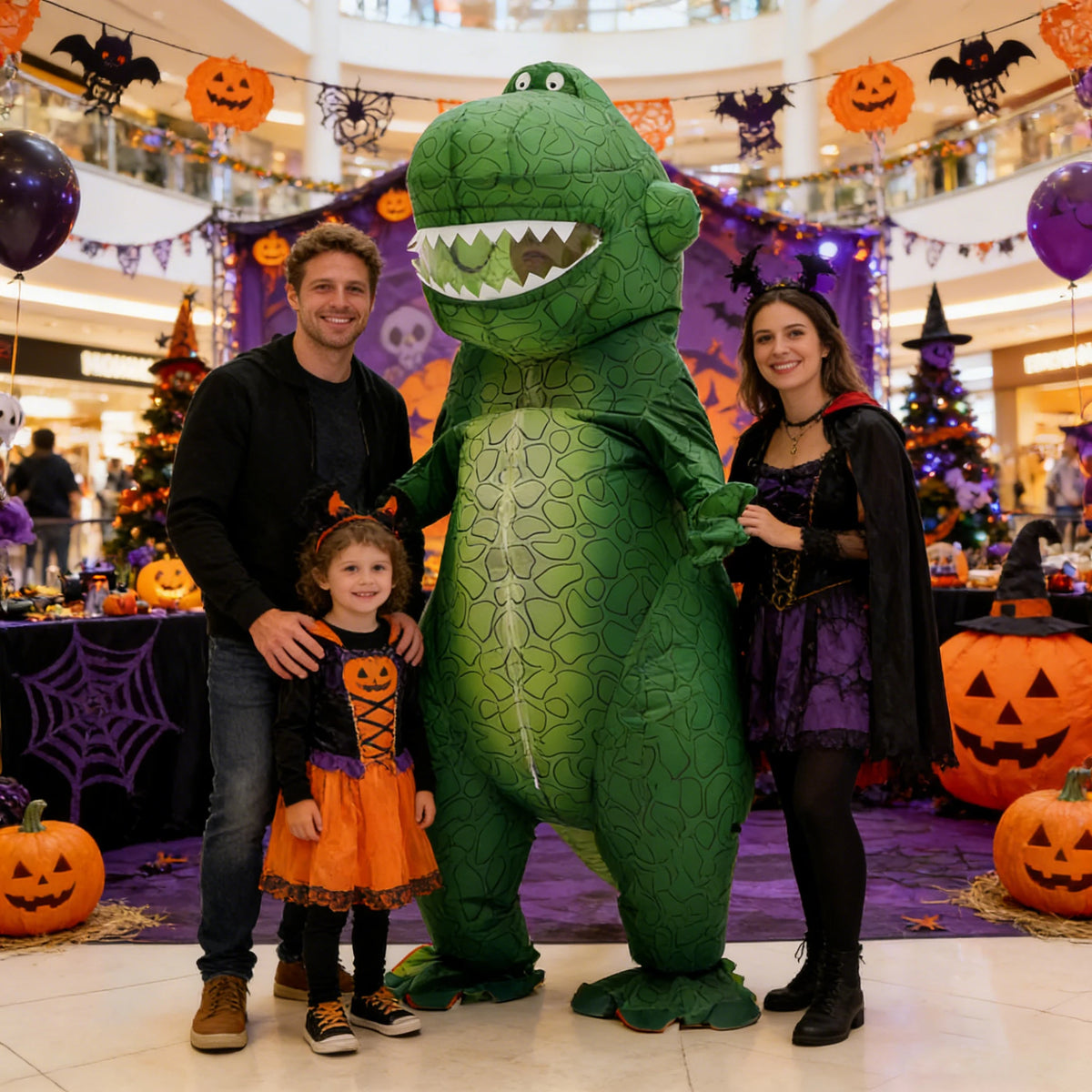 Green Dinosaur Inflatable Costume Mascot Parade Adult Character Cosplay Animal Birthday Halloween Party Event Set