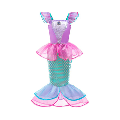 Elsa Anna Kid Princess Girls Dress Rapunzal  Kids Cosplay Halloween Vestidos Children Costume Birthday Party Dress