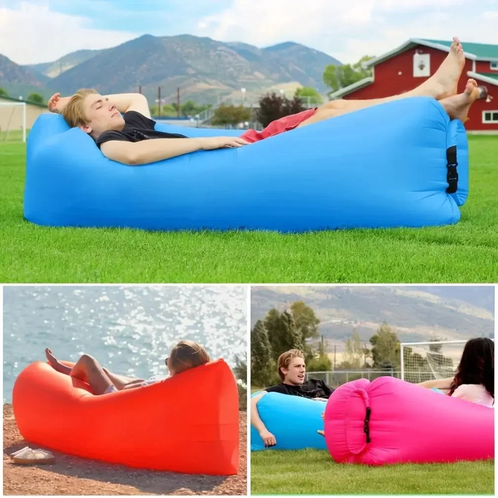 Lazy Foldable Portable Inflatable Lounger Comfort Camping Inflatable Sofa Outdoor Waterproof Air Mattress Beach LeisureFurniture
