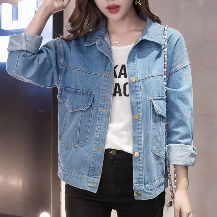 Women Plus Size Denim Jacket & Coat Casual Streetwear Full Sleeve Breathable Autumn Fashion OEM Supplier Made in Pakistan