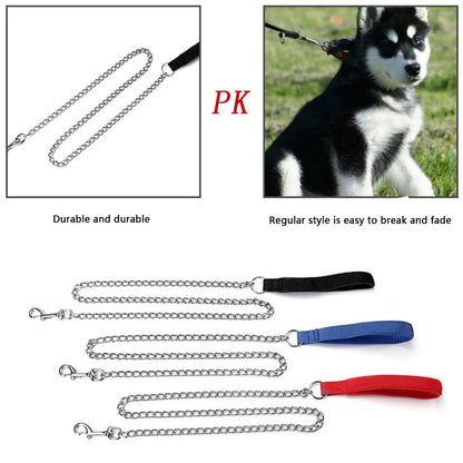 120cm Pet Dog Metal Wear Resistant Chain For Small Medium Dog Chain Leads Iron Chain Anti-Bite Metal Pet Dog Chain Supplies