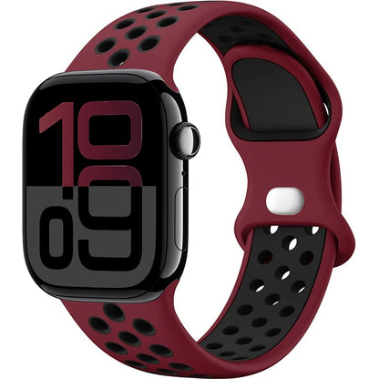 Silicone Strap For Apple Watch 11 10 9 8 7 46mm 45mm 42mm 41mm Ultra 3/2 49mm Breathable Bracelet Wristband iWatch 6 5 4 SE 44mm