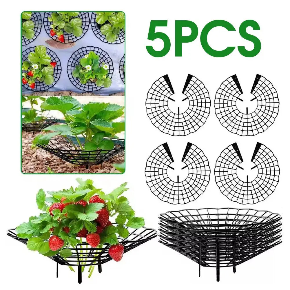 5pcs Green Strawberry Planting Racks, Watermelon Support Frames, 3-Legged Plant Protector, Easy Assembly Plant Accessories