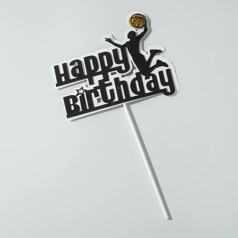 Basketball Cake Toppers Happy Birthday Balls Cake Decorations Basketball Theme Cake Decoration for Boy Sport Party Supplies