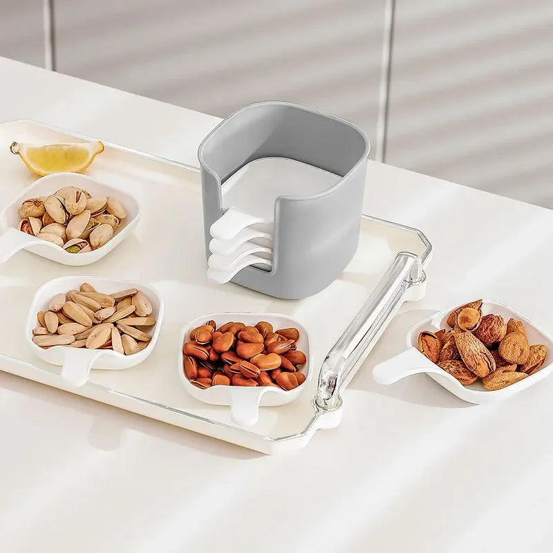 1Set Dipping Dish Set Household Seasoning Dry Dish Mini Plate BBQ Vinegar Dish Kitchen Supplies Restaurant Supplies