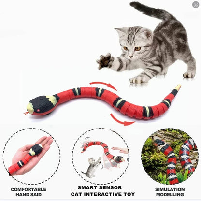 Automatic Cat Toys Interactive Smart Sensing Snake TeaseToys for Cats USB Charging Cat Accessories for Pet Cats  Game Play To