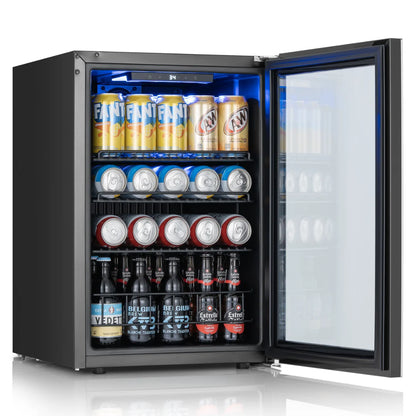 Ca'Lefort Beverage Cooler 62L Mini Fridge Direct Cooling Digital Temperature Control Beverage Refrigerator  with Reversible Glass Door, Adjustable Shelves  for Soda, Beer & Drinks, for Dorm, Office & Home