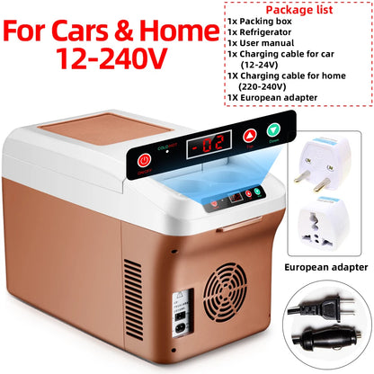 Yanace 15L Portable Car Refrigerator Dual Zone Mini Fridge Freezer for Camping Travel Electric Cooler Box  Outdoor Use