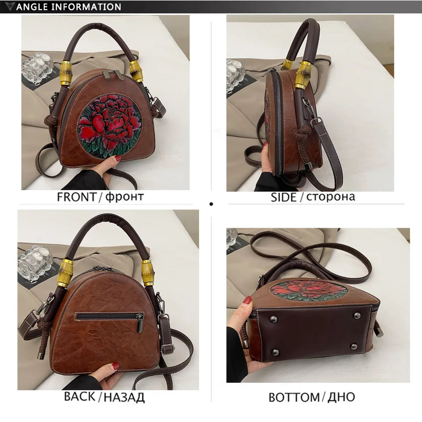 Retro Handbag Women's 3D Printed Shoulder Bag Luxurious Designer Diagonal Cross Bag Office Mom Classic Handbag Brand Torebki