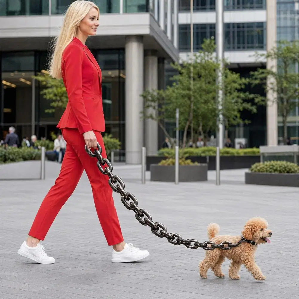 Giant Chain Dog Leash, Lightweight Plastic Chain Pet Leash, Looks Like Iron Chain, Stylish Big Chain Leash for Small Dogs