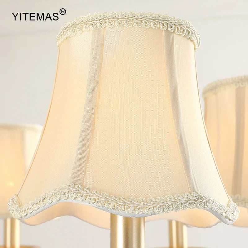 Crystal Chandelier With Lamp Shade For Living Room Gold Chandeliers Bedroom Farmhouse Church Pendant Lights Dining Room Light