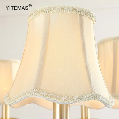 Crystal Chandelier With Lamp Shade For Living Room Gold Chandeliers Bedroom Farmhouse Church Pendant Lights Dining Room Light