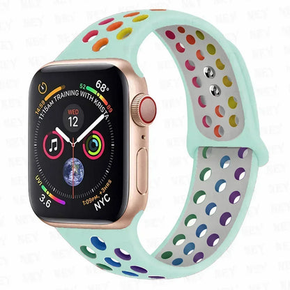 Silicone Sport Straps For Apple Watch 10 Band 45mm 44mm Ultra2 49mm 38/40mm 41mm 42 46mm Bracelet iWatch Series 8 7 6 4 5 3 9 SE