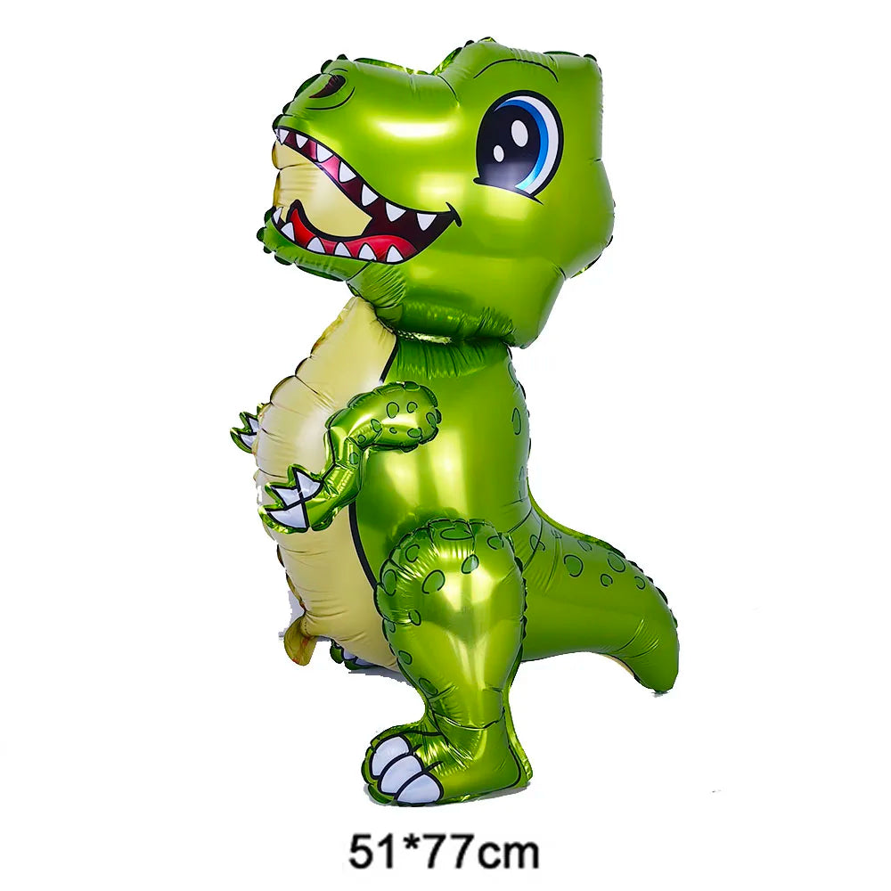 Dinosaur Party Decor 32inch Dinosaur Number Balloons 1-3 Year Olds Kid Birthday Baby Shower Matte Cartoon Foil Balloon Decors