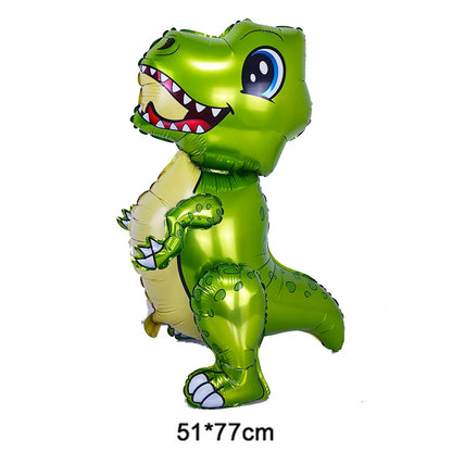 Dinosaur Party Decor 32inch Dinosaur Number Balloons 1-3 Year Olds Kid Birthday Baby Shower Matte Cartoon Foil Balloon Decors