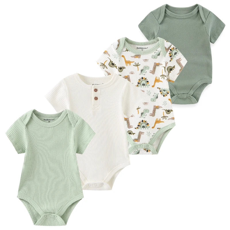 4pieces Newborn Baby Boy Clothes Cartoon Cotton Romper Summer Short