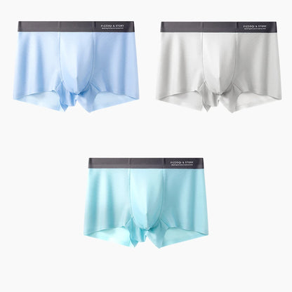 1/3PCS Ultra-thin Ice Silk Quick-dry Underwear Man Smooth Seamless Men's Panties Breathable Antibacterial 3D Silk Crotch Boxers