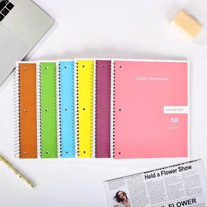 1pc Loose Leaf Business Style Notebook, Removable Horizontal Line 3-Hole Spiral Coil Notebook, Suitable for Meeting Note Taking