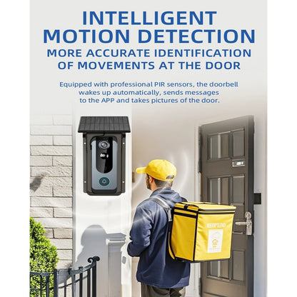 WiFi Solar Charging Wireless Video Doorbell Smart Wireless Intercom Waterproof Voice Changing Intercom Monitoring Camera