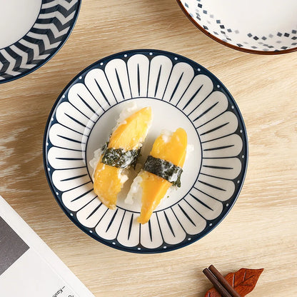 4-Piece Ceramic Plate，5.65in Simple Dipping Dishes.For Appetizers, Fruits, Desserts & Bone Spitting，Microwave & Dishwasher Safe