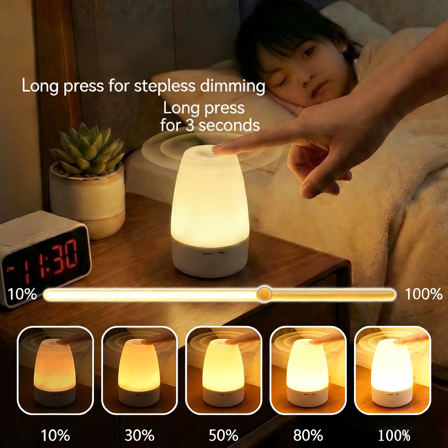 Touch LED Lights Dimmable LED Night Light Remote Control USB Rechargeable Led Table Light 3 Colors Night Lamp For Kids Gift