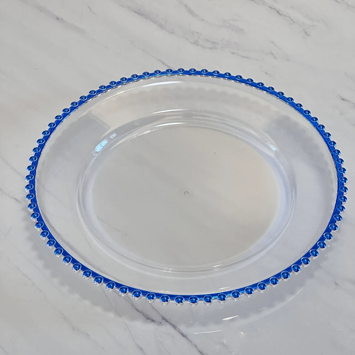 Nordic Style Plastic Steak Plate Gold Rimmed Fruit Salad round Dish Western Dinner Party Dinnerware Plate Decorative