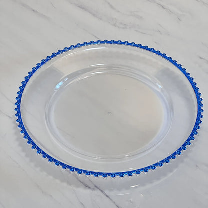 Nordic Style Plastic Steak Plate Gold Rimmed Fruit Salad round Dish Western Dinner Party Dinnerware Plate Decorative