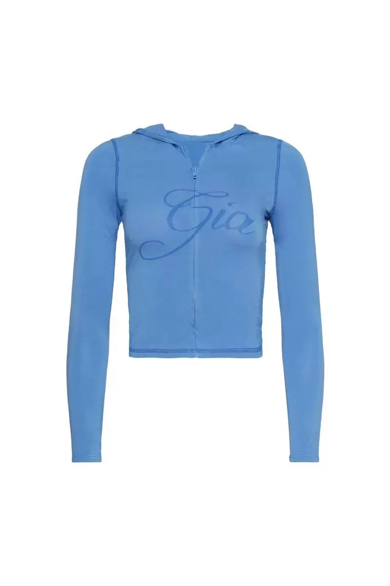 Gia Straight Shoulder Slim Letter Print Slim Hooded Zipper Short Jacket Sports Casual Pants Set