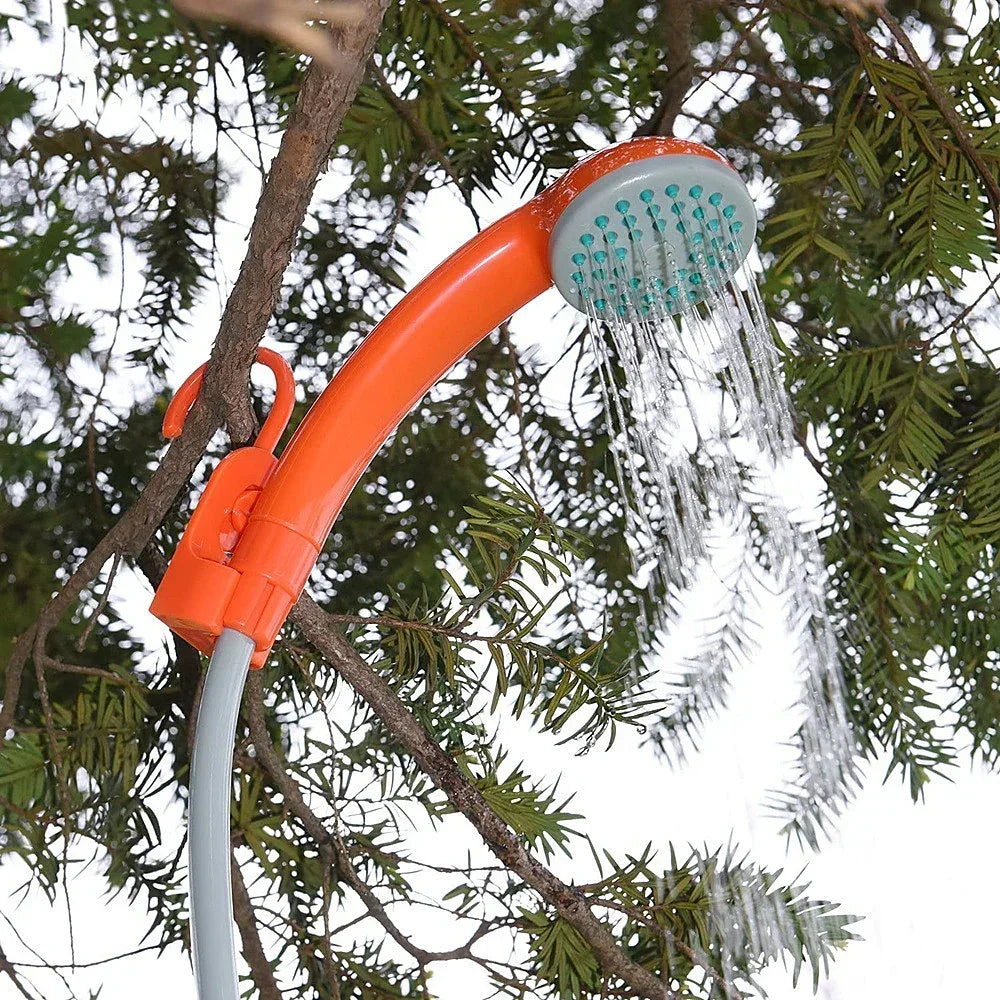 Portable Camping Shower Outdoor Camping Shower Pump Rechargeable Shower Head Outdoor Camping Equipment Hiking Traveling Supplies