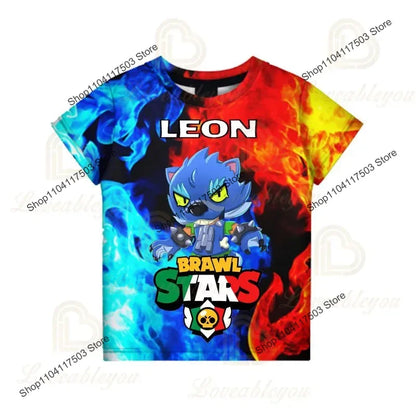 Kids' Game Character Graphic T-Shirt | Short Sleeves & Crew Neck | Casual Wear & Streetwear