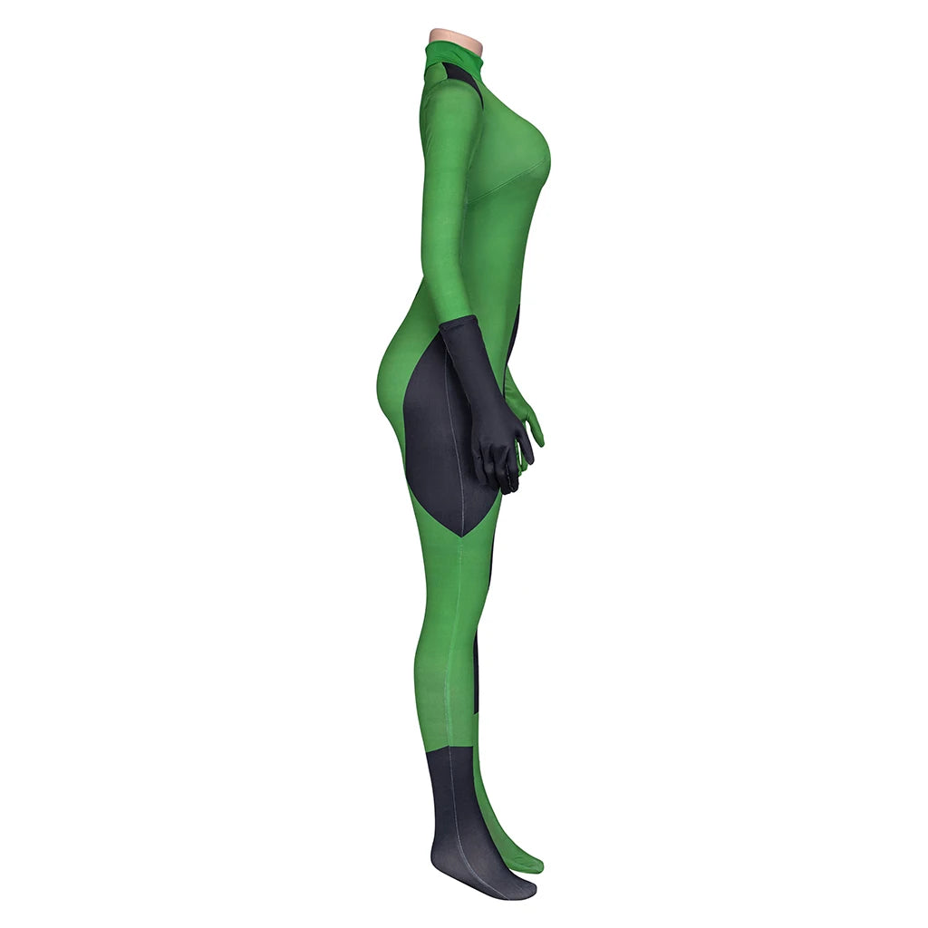 Anime character Shego cosplay costumesexy jumpsuitsuitable for womentight jumpsuitgloves Halloween carnival party costume