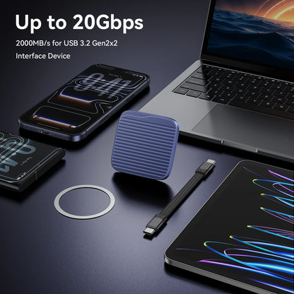KOOTION X7MAX Magnetic Portable External SSD 2000MB/s HDR USB 3.2 GEN2 Record and Store for iPhone 15 16 17 Portable Solid State