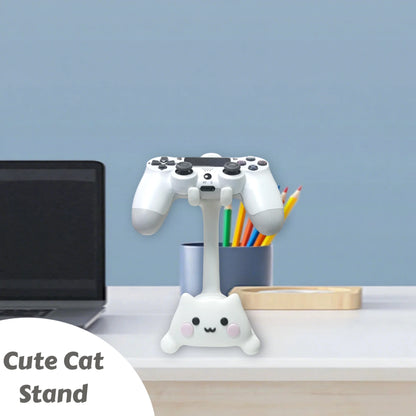 A cute cat-shaped game stand, compatible with PS5/PS4/Xbox/Switch, made of plastic and not easy to break